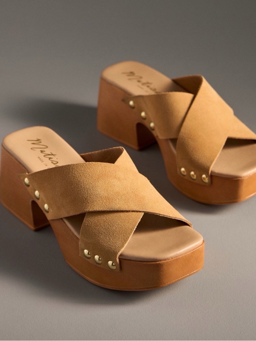 Matisse Tan Suede Crisscross Platform Sandals